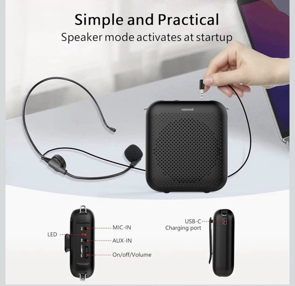 Loud Voice Amplifier Portable Mini Wired Microphone Headset Bluetooth Speaker