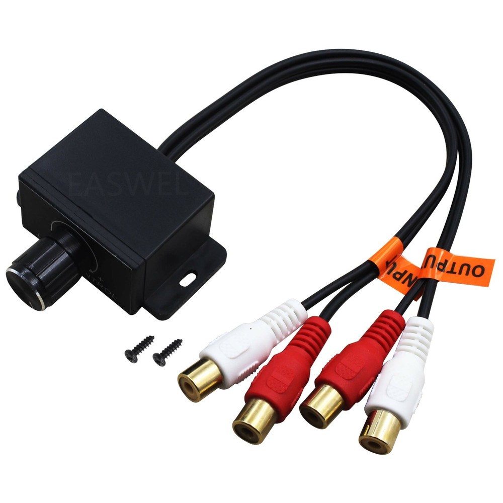 Audio RCA Inline Signal Line Level Amp Remote Volume Controller Gain Knob