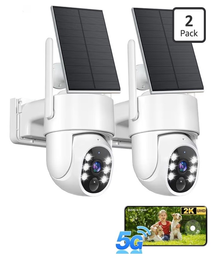 2 X Gianteye Wireless Outdoor 2K Security Camera New!