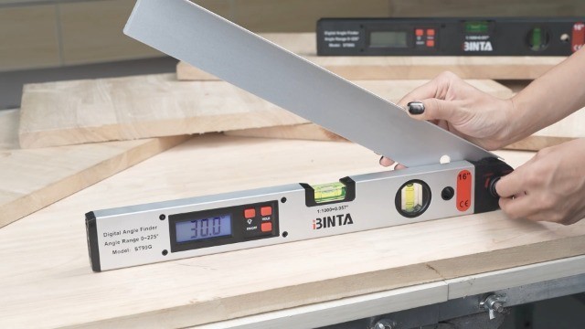 Digital Angle Finder Protractor 0-225° Range, Backlit LCD, Dual Bubble Level, St