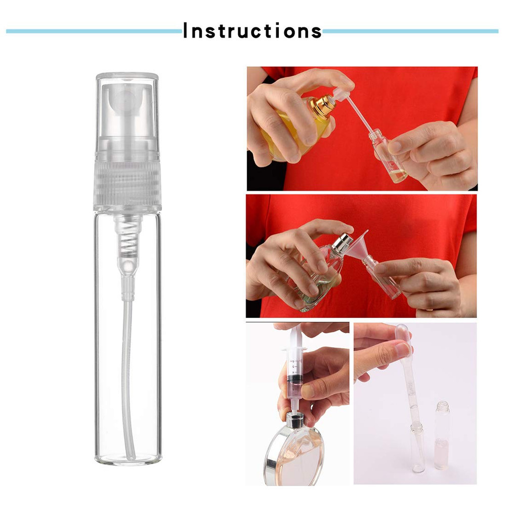 30Pcs 5ml/0.17Oz Portable Mini Refillable Clear Glass Empty Sprayer Perfume Bott