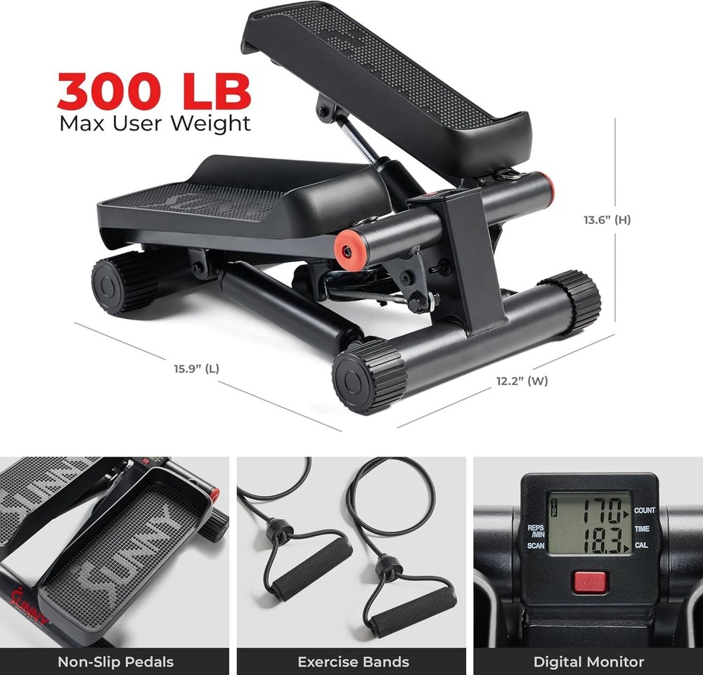 Mini Stepper for Exercise at Home, Stair Step Workout Machine with Resistance...