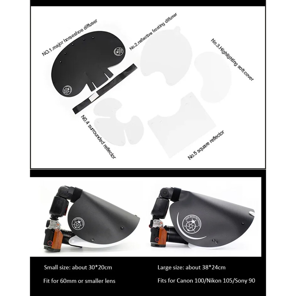 Macro Diffuser Reflector Soft Light Cover For 100 Sony 90 Nikon 105 Lens Camera