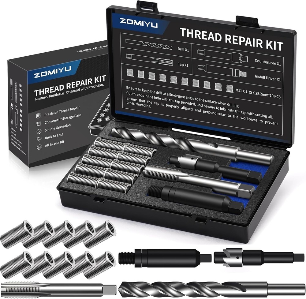Complete M11x1.25 Metric Thread Restoration Set, 10 Inserts