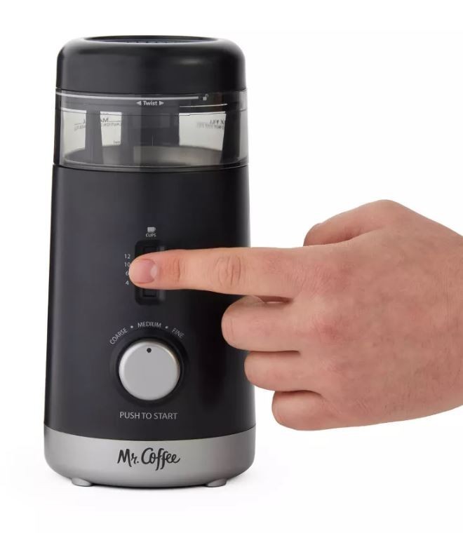 Mr. Coffee 12-Cup Automatic Blade Mill Grinder - Black