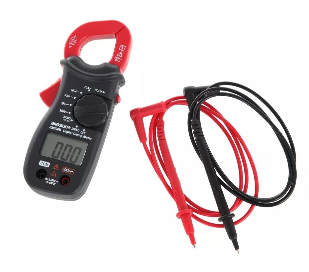 Hyper Tough Digital Clamp Meter AC DC 300V LCD Display Diode & Continuity Check