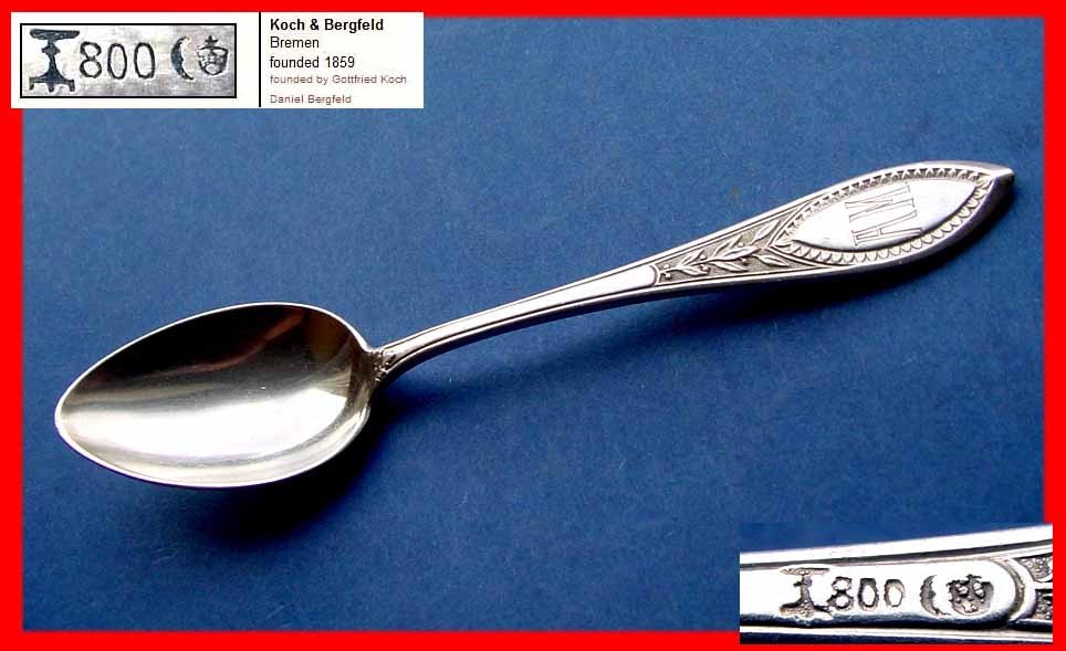 1. Solid Spoon by Koch & Bergfeld, 800 Silver D851