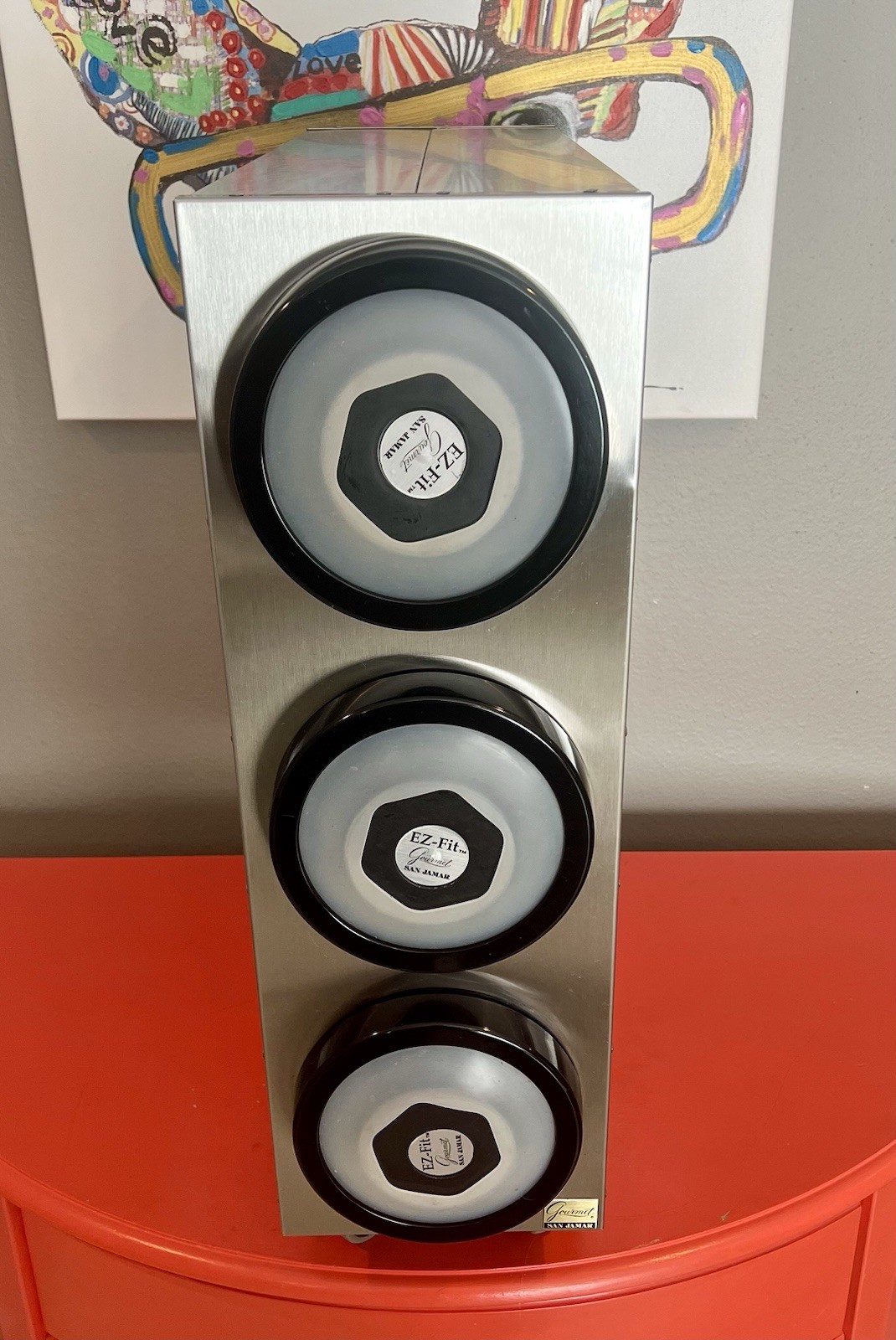 San Jamar C2803 EZ-Fit 3-Cup Beverage Cup Dispenser Cabinet 8-46-oz. cups