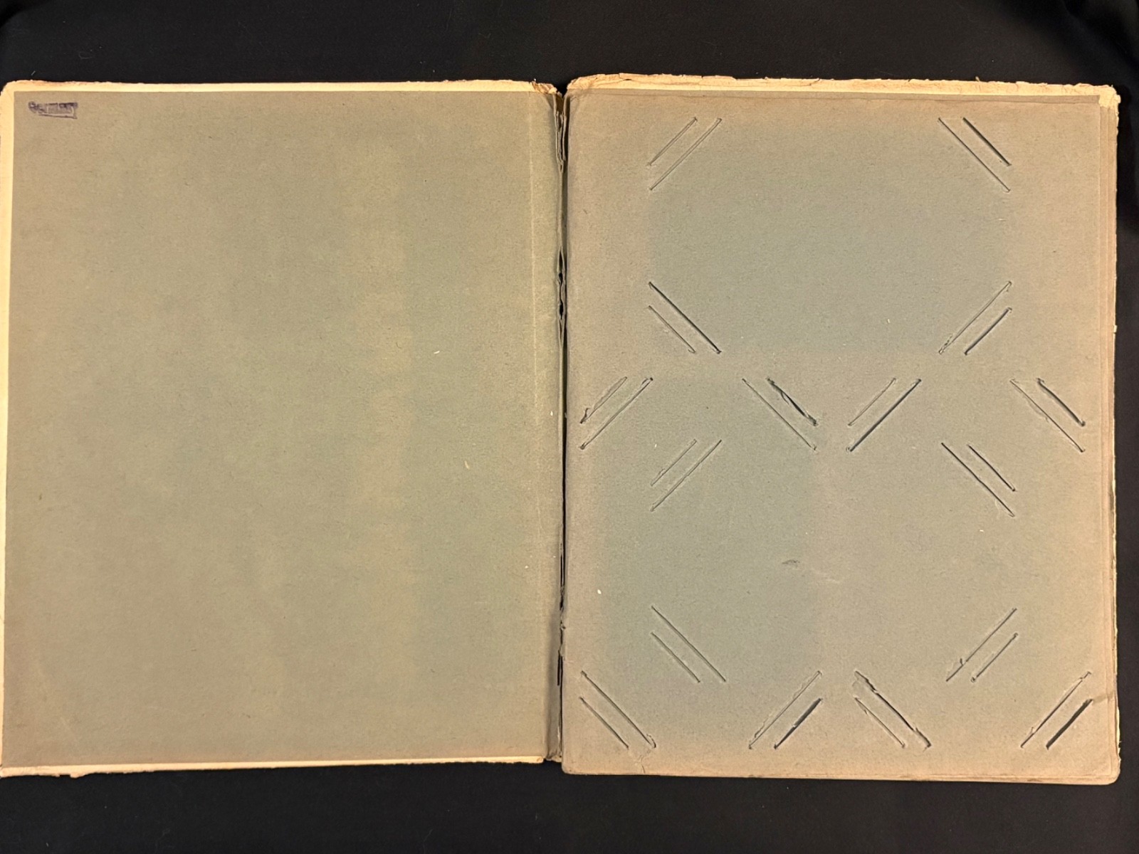 Post Cards Album Embossed Profile Art Nouveau Paper Slotted Pages Vintage Empty