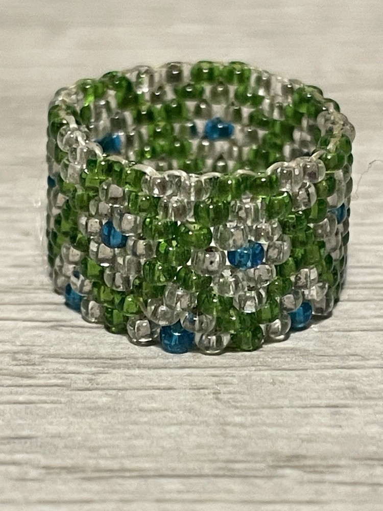 Handcrafted Wide Beaded Band Ring