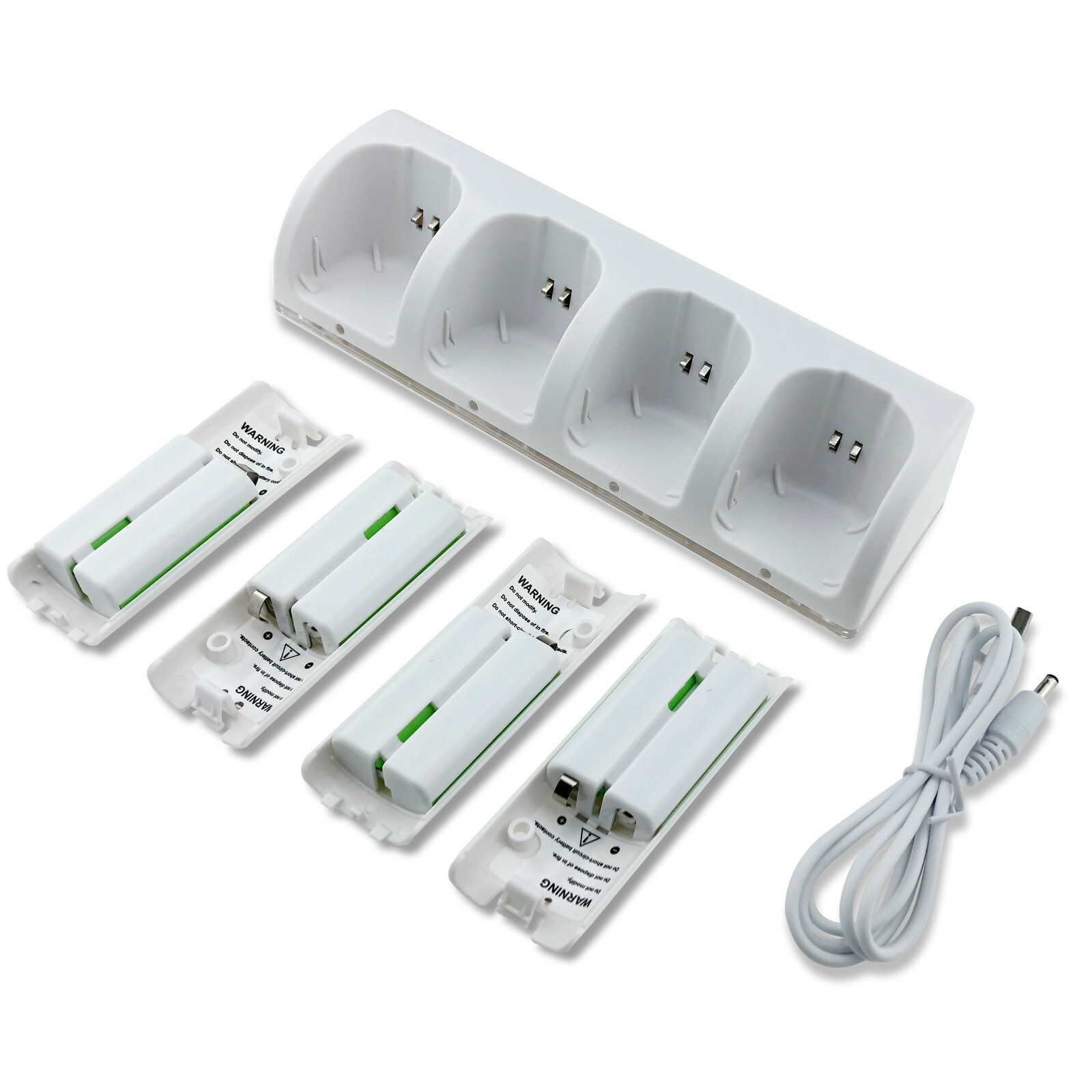 New 4-in-1 Charging Station With 4 Battery Packs for Wii&Wii U Remote Controller