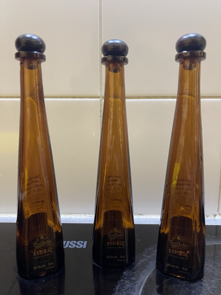 3x Don Julio 1942 Tequila Empty Bottles 50ml