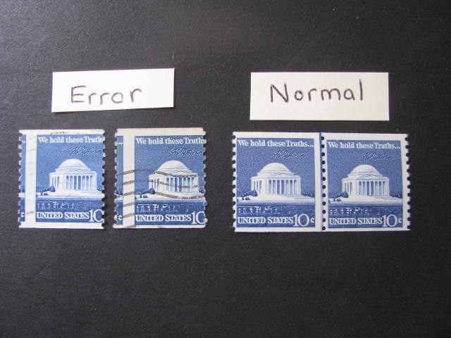 US Stamp Scott # 1520 Misperf. Errors Lot 2.....Free International Shipping!