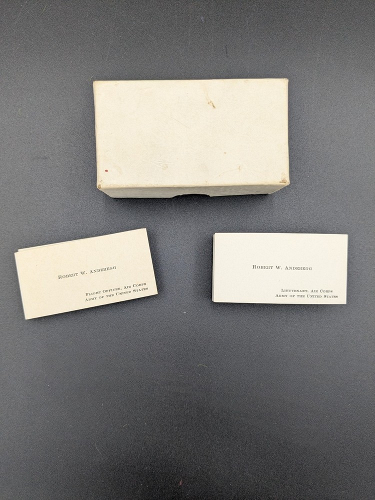 WWII Era Army Air Corps Calling Cards Flight Officer & Lieutenant