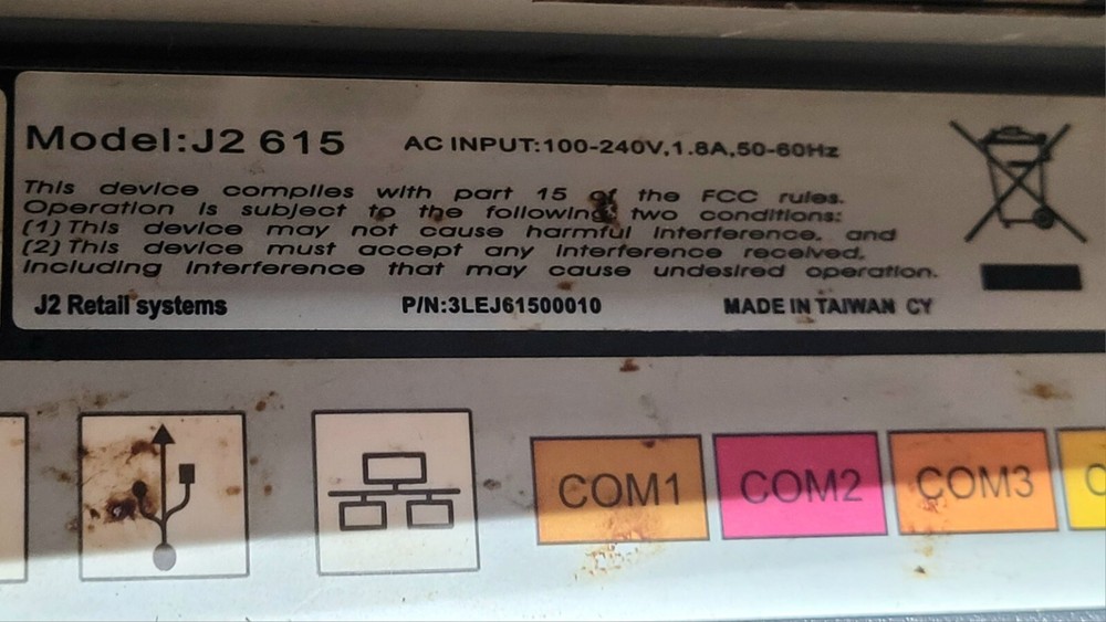 "DISPLAY MODEL" POS Touchscreen J2 615 POS System Intel Atom 1.6GHz,Win 7 615 RT