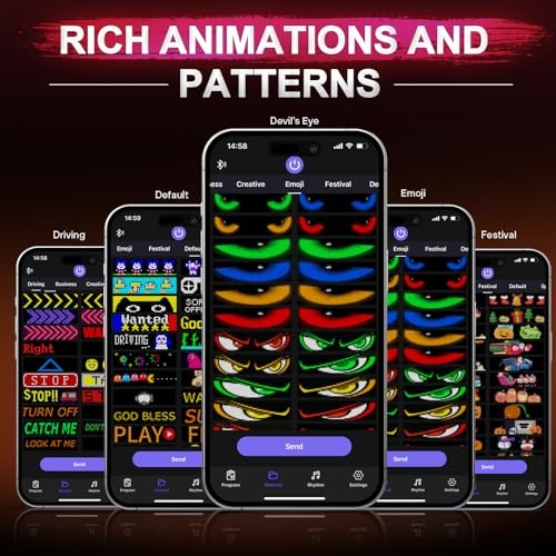 Upgrade Synchronize Multiple Devil Eyes Light, 15''x4'' Full Color 1PCS-CAR