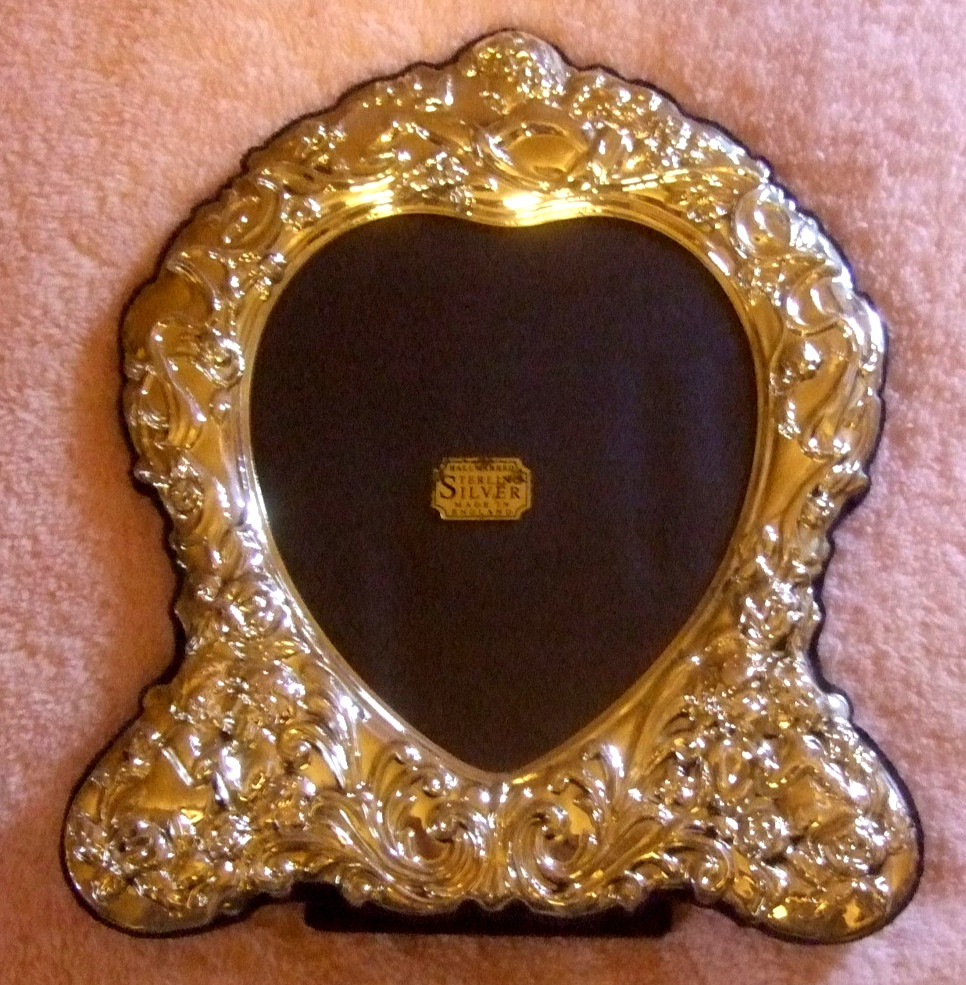 English Sterling Picture Frame Heart Shape Never Used Great Wedding Gift