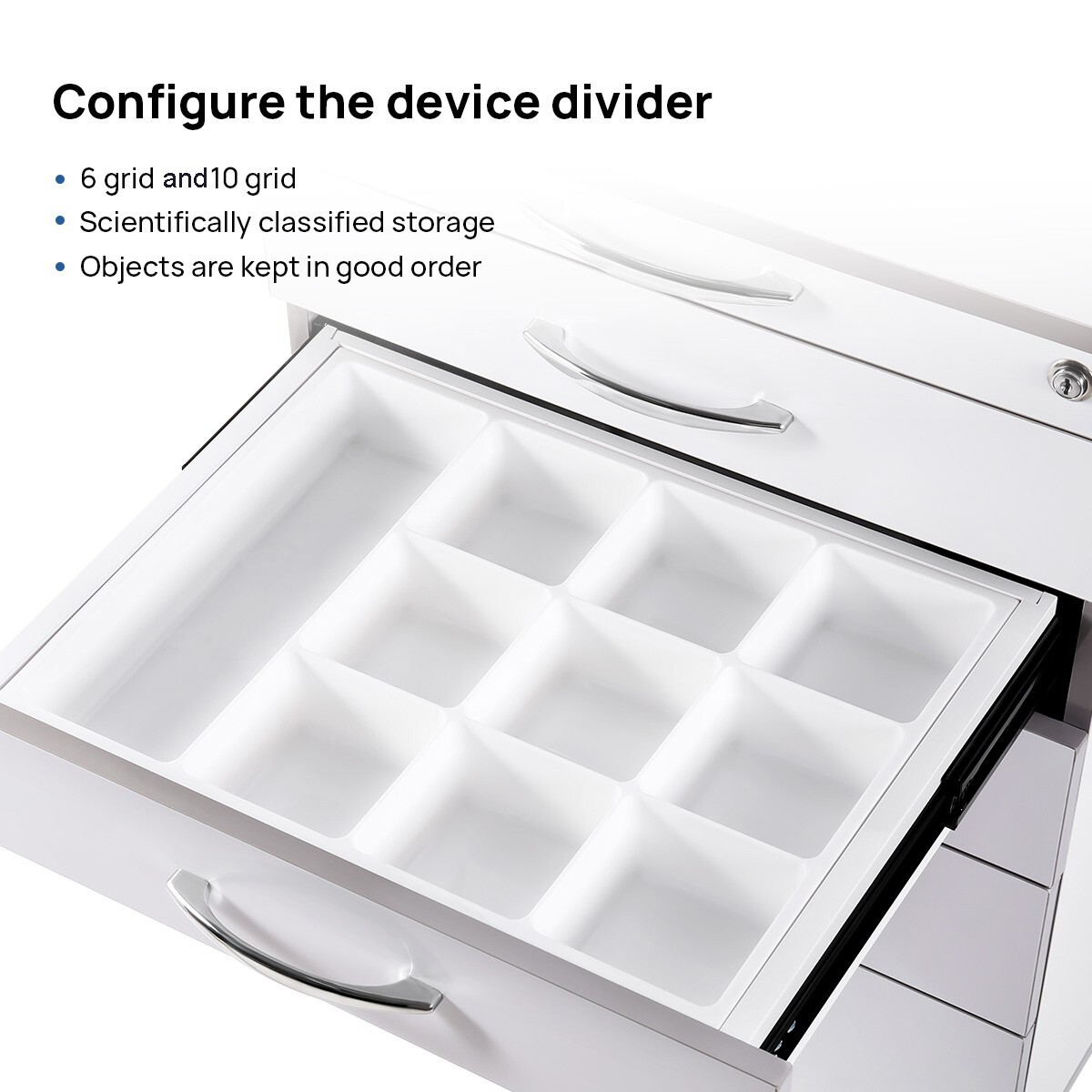 Medical Dental Trolley Carts Mobile Cart Instrument With 4 Drawers 360° wheels