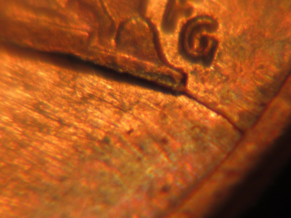 1989 P Lincoln Penny with Reverse Die Crack Error