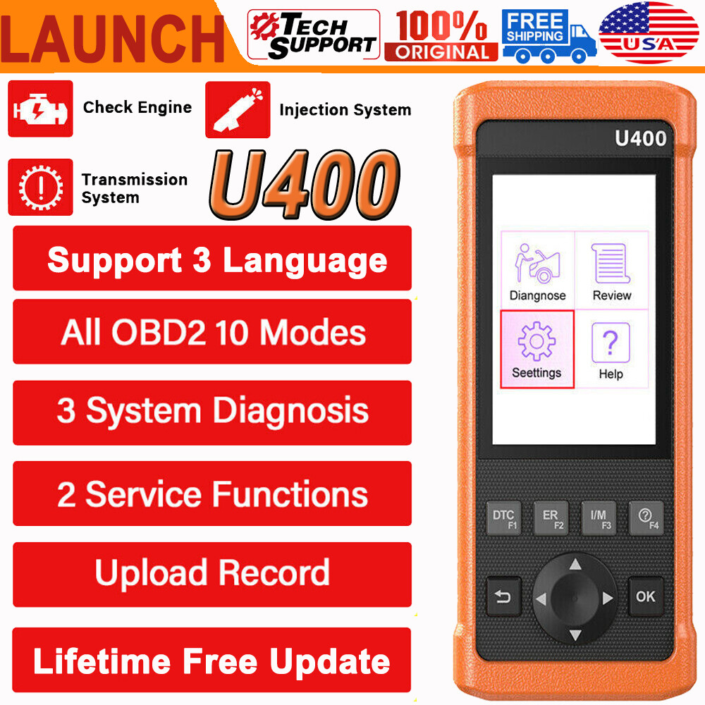 LAUNCH U400 OBD2 Scanner Code Reader Injection ENGINE System OIL EPB Diagnostic