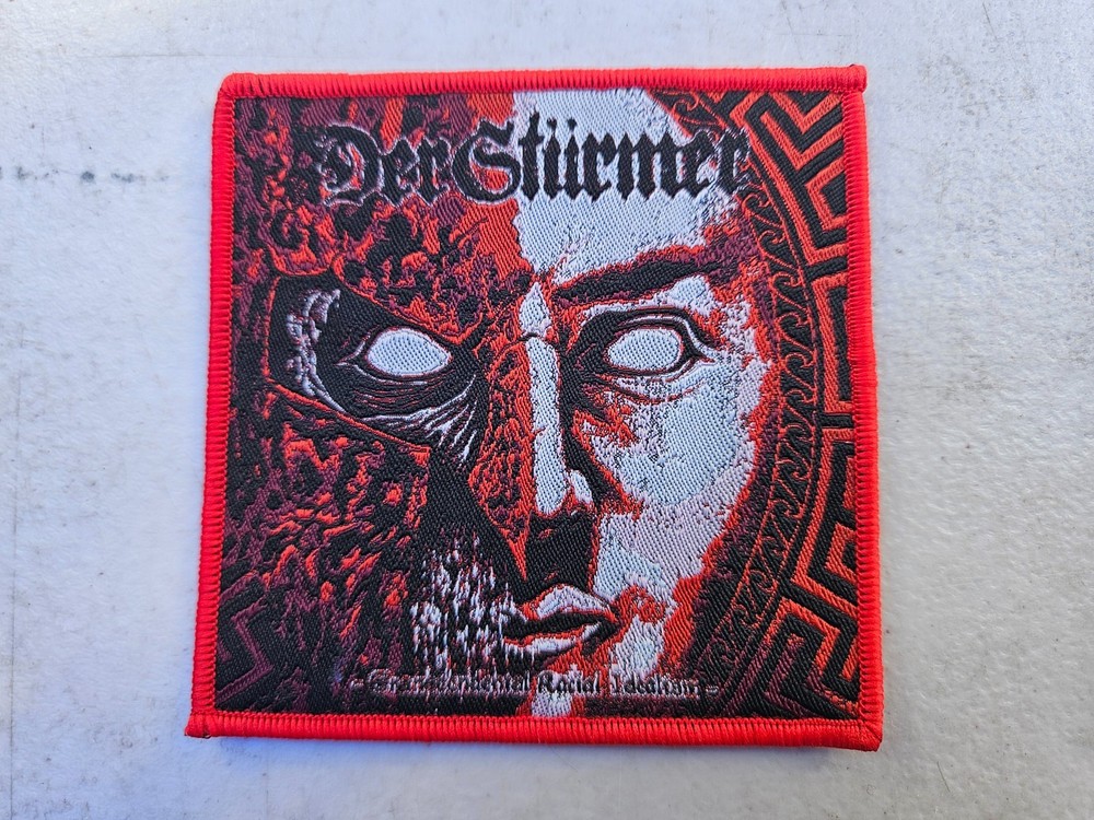 DER STURMER, SEW ON RED BORDER WOVEN PATCH