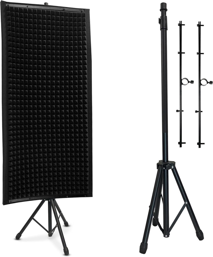 Pyle Microphone Isolation Panel with Height Adjustable Tripod Stand (Open Box)