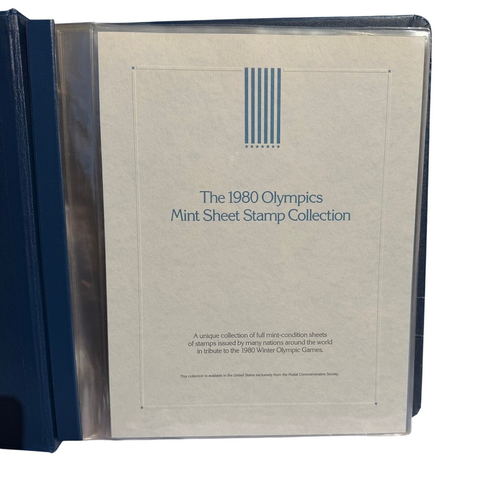1980 Olympics Mint Sheet Stamp Collection Binder