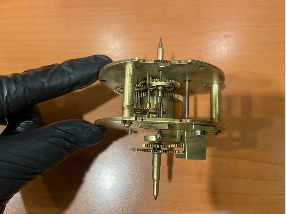 DOUBLE SIDED DIAL ANTIQUE CLOCK MOVEMENT