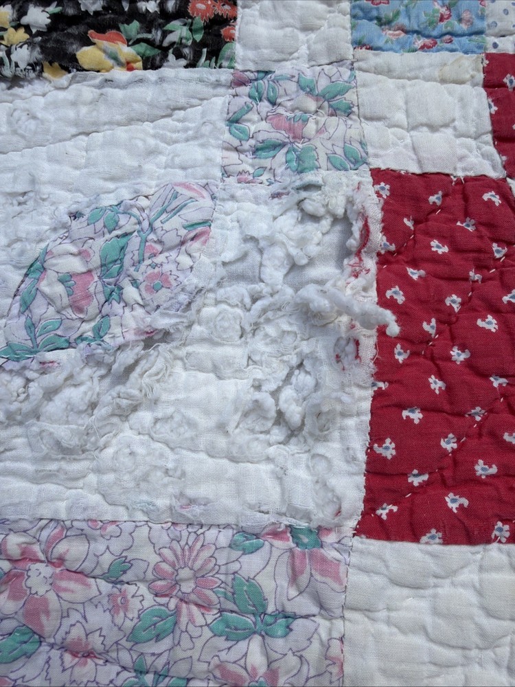 VTG Small Patchwork Cotton Quilt 74" X 58"