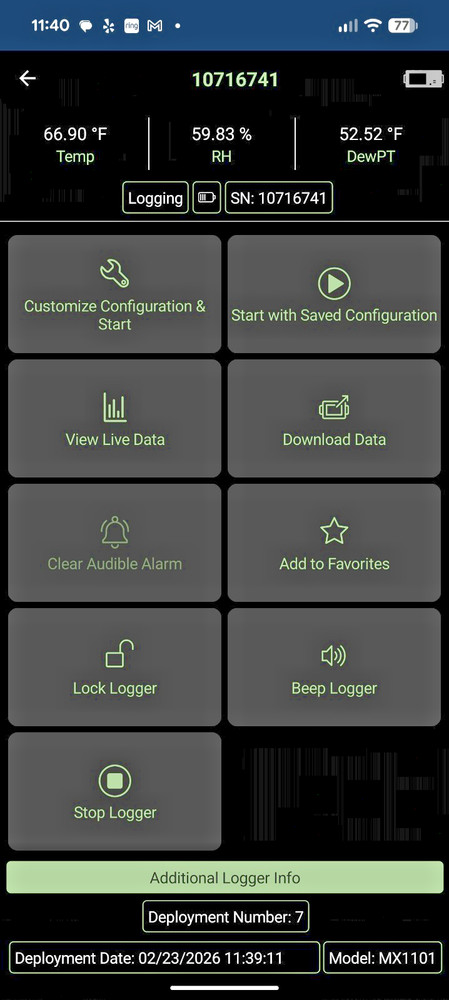 Onset HOBO MX1101 Bluetooth Temperature and Humidity Data Logger