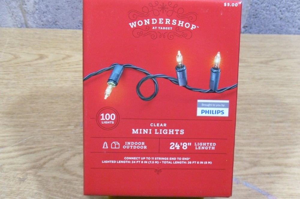 Clear Mini Lights String 24'-8" Lighted Length