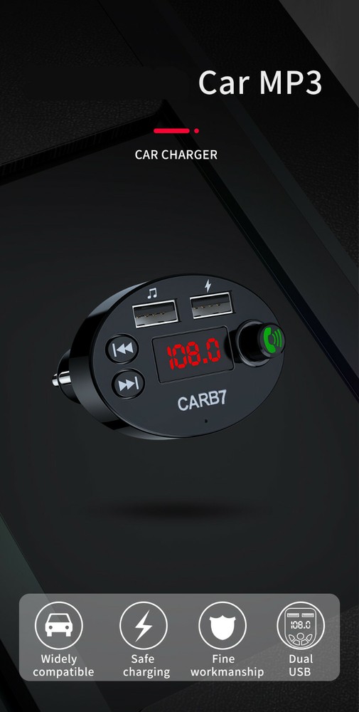 In Car Bluetooth FM Transmitter Radio MP3 Wireless Adapter Car USB Phone Charger