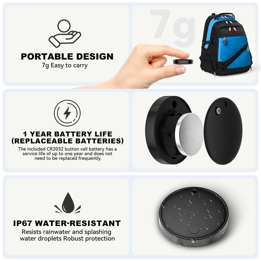 Eelexa Smart Tag Tracker, Dual System Air Tracker Tag for iOS and Android, Co...