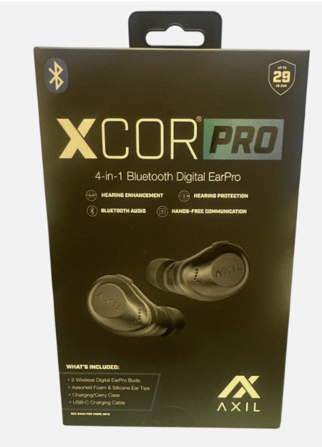 AXIL XCOR PRO Bluetooth Tactical Earbuds Includes Charging Case Black  XCOR-R