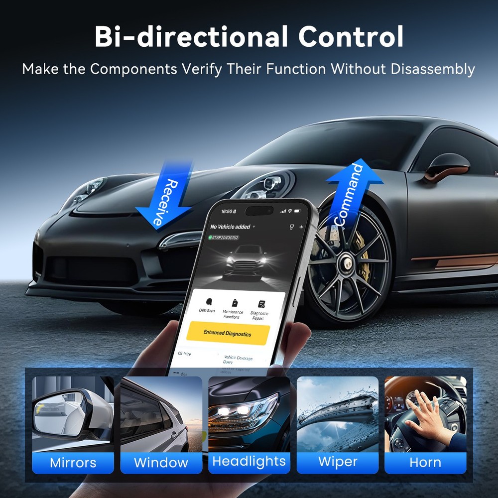 MUCAR BT200 MAX Full OBD2 Scanner All System Diagnostic AI Scan Tool Active Test