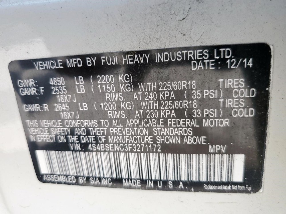 Camera/Projector Front Camera Windshield Mounted Fits 15 LEGACY 353956