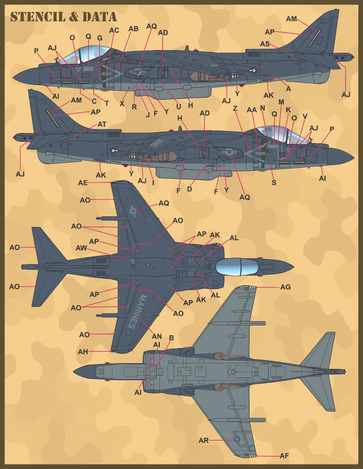 1/48 Furball AV-8B Harrier USMC Jump Jets Part II Decals