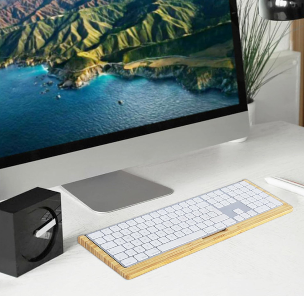 SAMDI Wood Keyboard Tray Holder Magic Keyboard with Numeric Keypad Custom
