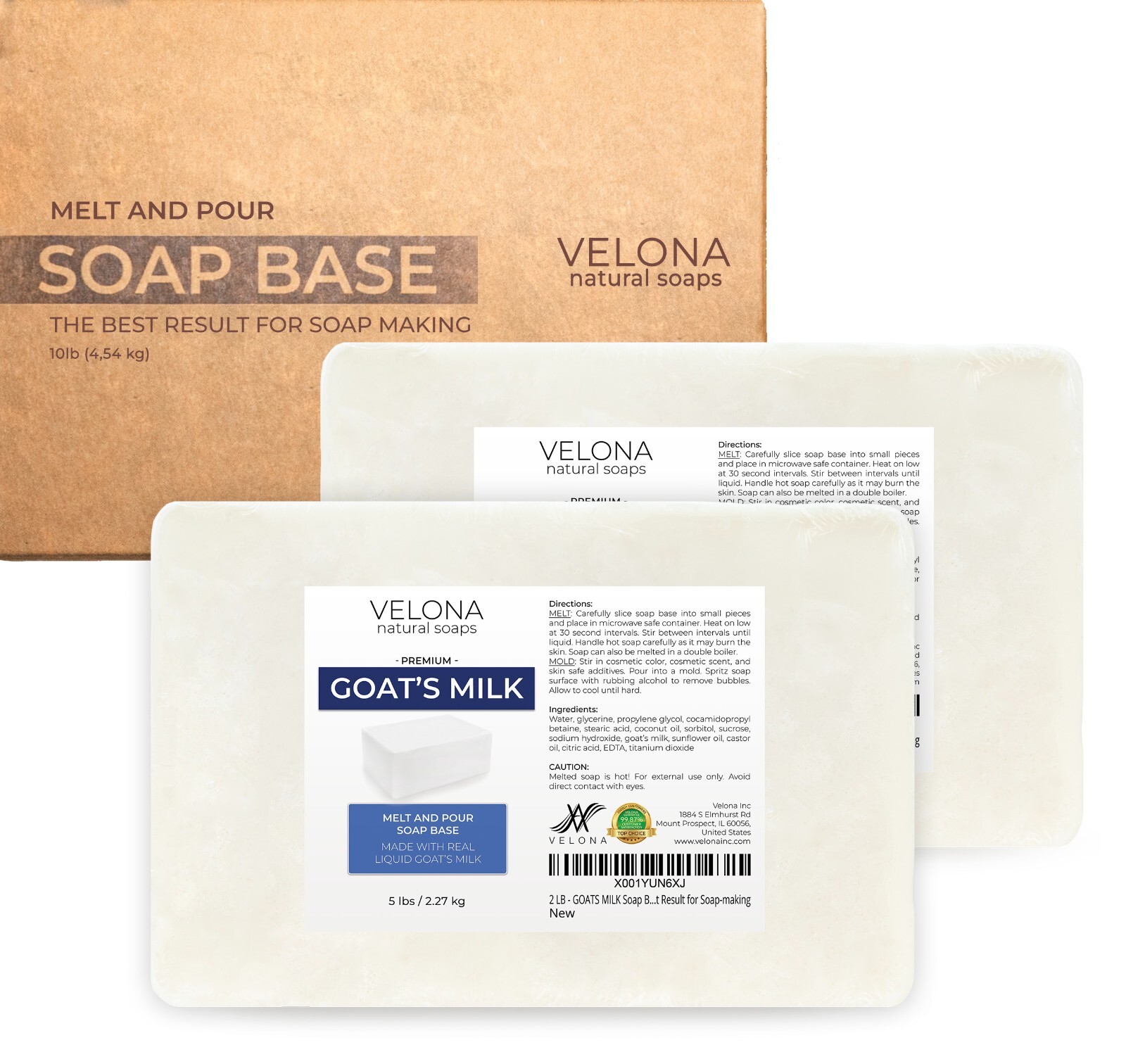 10 LB - GOATS MILK Soap Base by Velona | SLS/SLES free | Melt and Pour