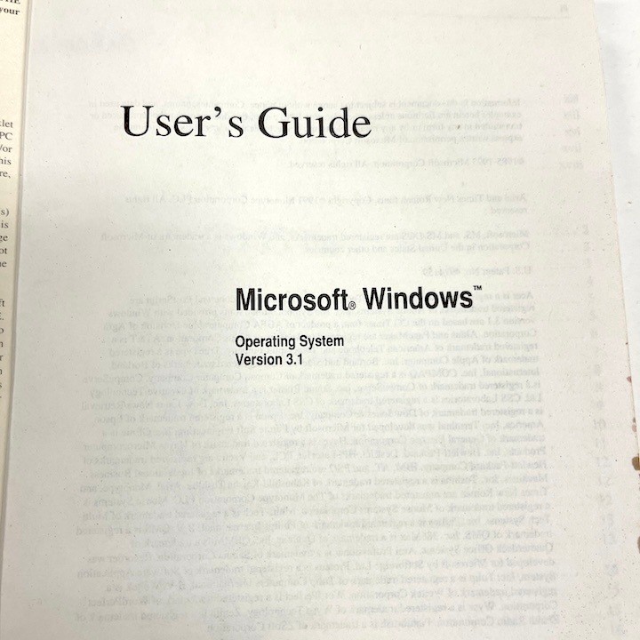 1993 Microsoft Windows Guide System 3.1 for Distribution with Computer Purchase