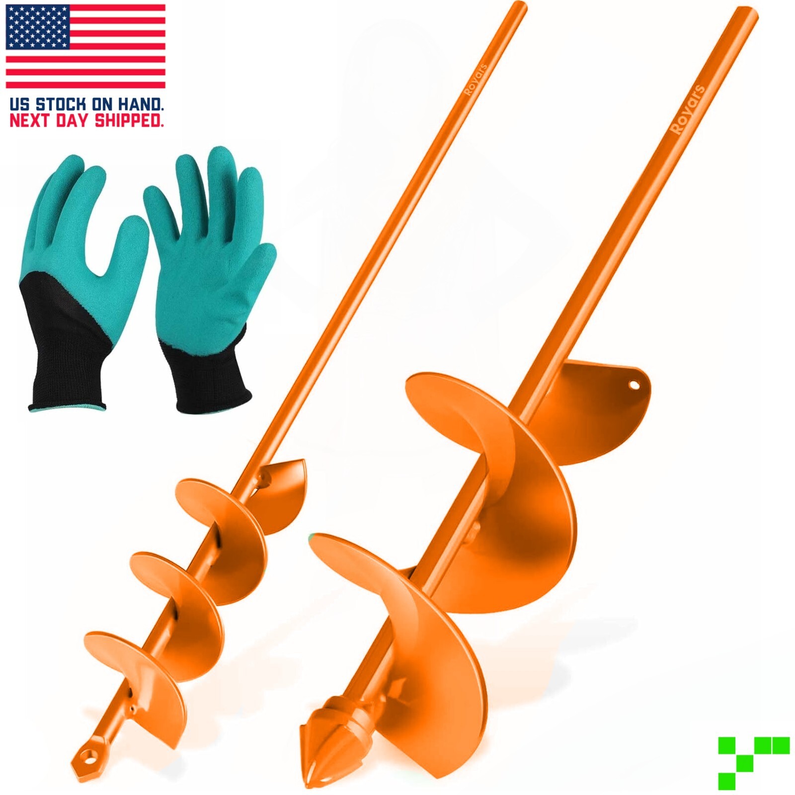 Garden Auger Drill Bit Set 2x 2 in + 4 in Hole Digger New