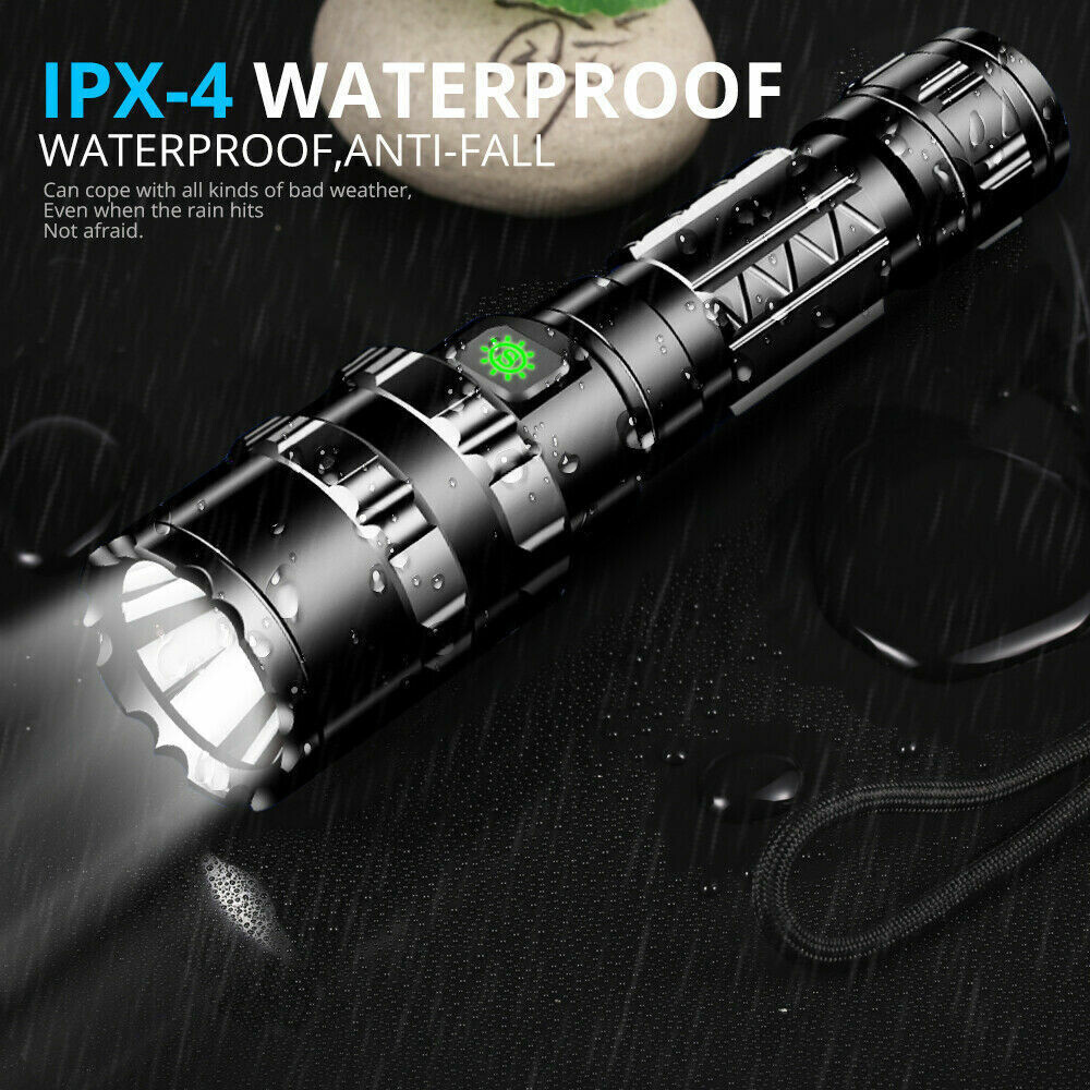 2 x 99000000 Lumens Super Bright LED Tactical Flashlight Rechargeable Work Light