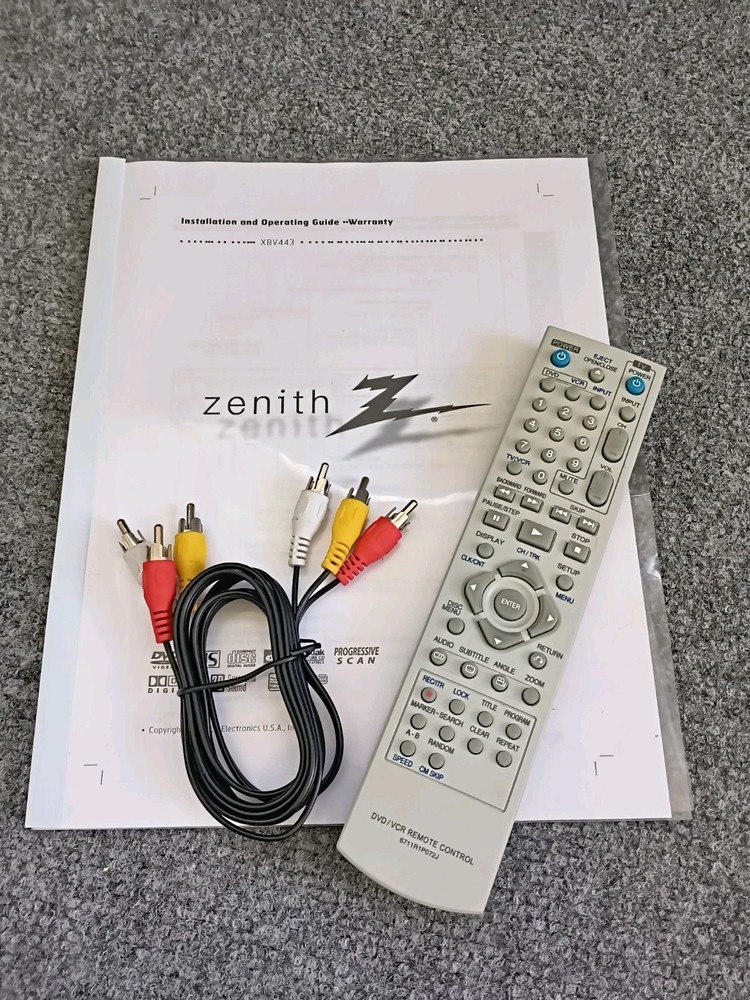 ZENITH XBV443 DVD/VCR Combo Player