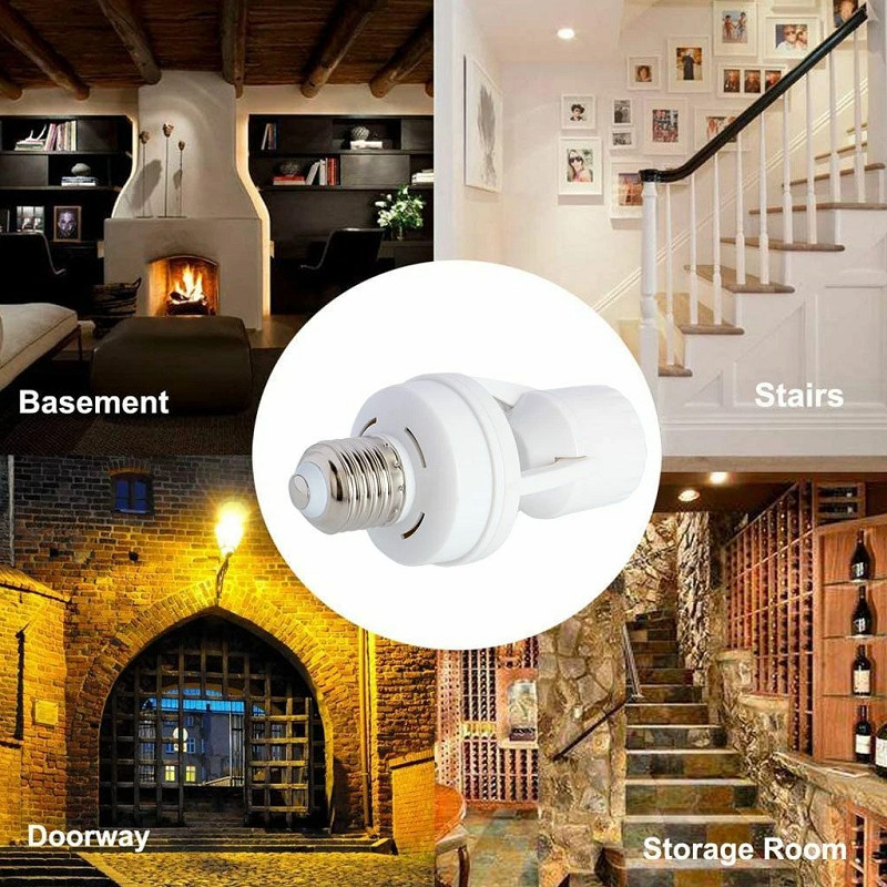 2Pcs E27 LED Light Lamp Bulb Holder Socket Switch Infrared PIR Motion Sensor USA