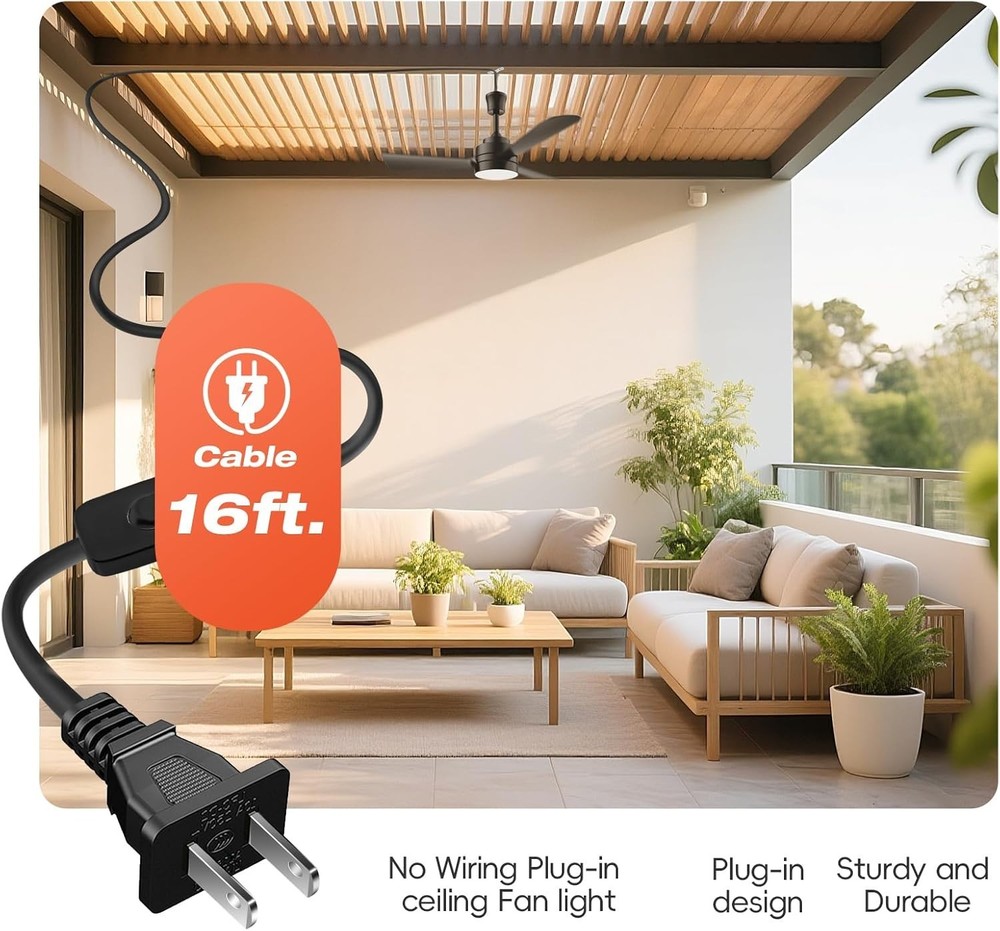 28" Modern Fan Lights Flush Mount LED Ceiling Light kit With Remote APP Control