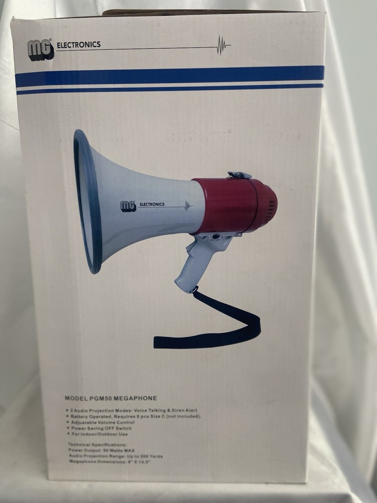 Mg Electronics 50 W Megaphone Model Pgm 50 NIB