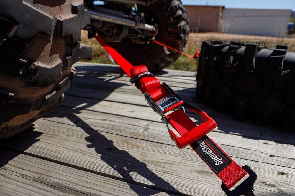 SpeedStrap Heavy Duty Red 2"x10' Ratchet Tie-Down W/ Floating Snap Hook