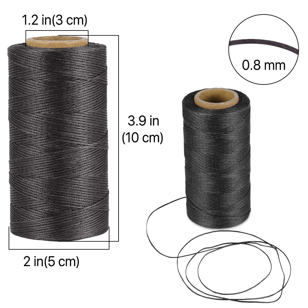 284 Yard 150D Waxed Thread String Cord Sewing DIY Craft Stitching Black & White