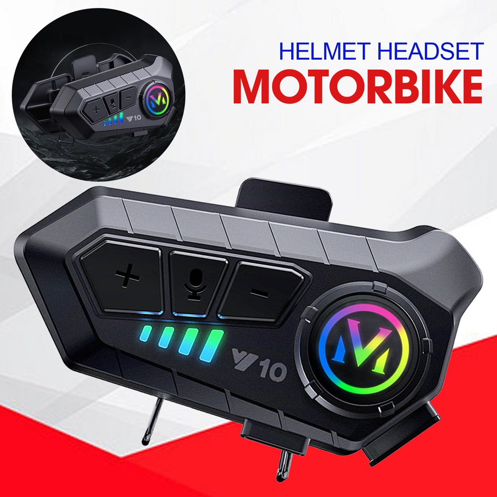 Motorcycle Helmet Headset Intercom Wireless Bluetooth Headphone HiFi Waterproof