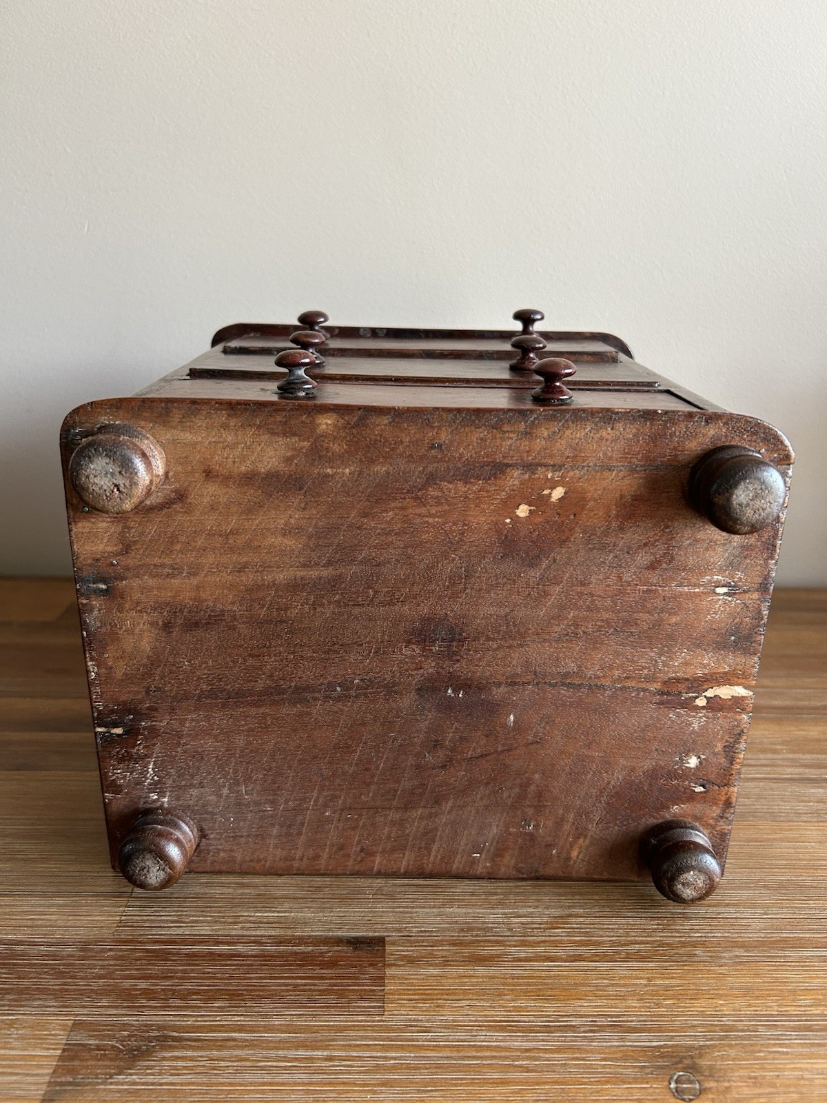 Rare 19th C. Pair Miniature Apprentice Piece Desk Top Mahogany Chest Of Drawers